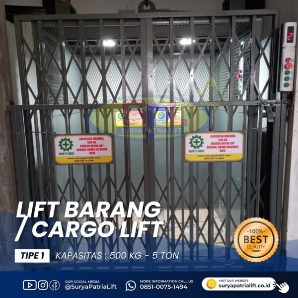 Lift Barang/ Cargo Lift (Tipe 1)